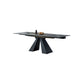 Rectangular Extendable Dining Table Modern Grey Stone Table Top for Dining Room