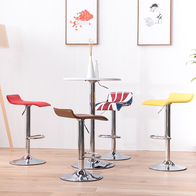 Contemporary PU Leather Swivel Barstool Indoor Bar Stool with Low Back Clearhalo 'Bar Furniture' 'Bar Stools' 'bar_stools' 'furn' 'furn_bar_stools' 'Furniture' 'furniture_bar_stools' 'Kitchen & Dining Furniture' 1200x1200_4f5e38de-c448-4720-ba57-c085ca115f28
