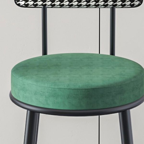 Modern Armless Backrest Counter Stool Iron Kitchen Bar Stool with Velvet Cushion and Pedal Clearhalo 'Bar Furniture' 'Bar Stools' 'bar_stools' 'furn' 'furn_bar_stools' 'Furniture' 'furniture_bar_stools' 'Kitchen & Dining Furniture' 1200x1200_4f5e7f32-90f9-4509-b13c-cfa379e260af