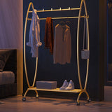 Glam Coat Rack Metal 2 Soporte de estantería de almacenamiento de riel colgante con 4 ganchos