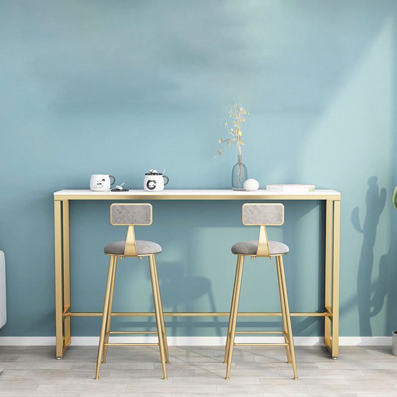 Mesa moderna con altura de barra, mesa de bar con tapa de mármol sintético para uso en Patio