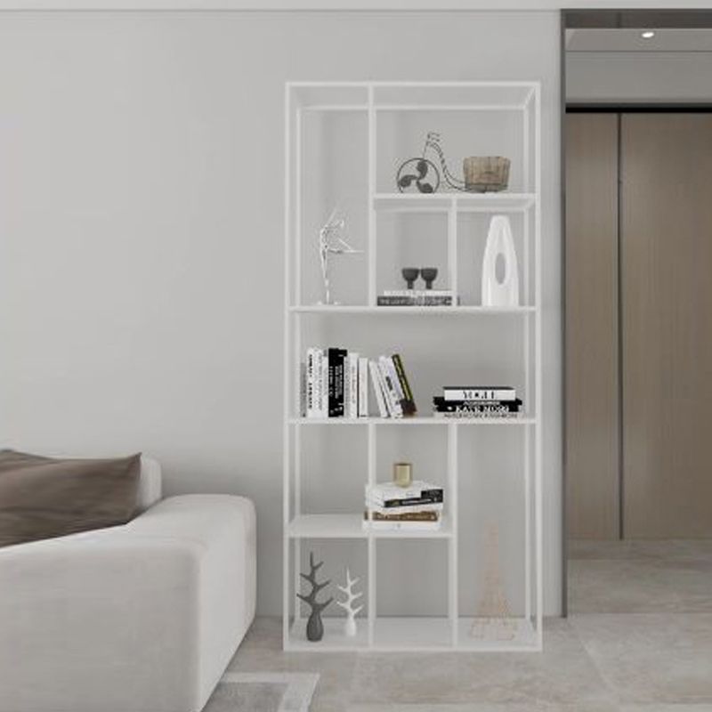 Minimalist Open Metal Etagere Bookcase with Rectangular Shelves Bookcase Clearhalo 'Bookcases' 'Furniture' 'furniture_bookcases' 'kitchen' 'kitchen_bookcases' 'Living Room Furniture' 'Office Furniture' 1200x1200_4f60b5a9-fbb3-4ac4-8082-67fdbfe06b3f