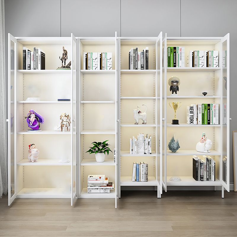 Scandinavian Standard Bookshelf Metal Closed Back Bookcase with Doors Clearhalo 'Bookcases' 'furn' 'furn_bookcases' 'Furniture' 'Office Furniture' 1200x1200_4f616e67-ec29-450a-811e-e9412b354575