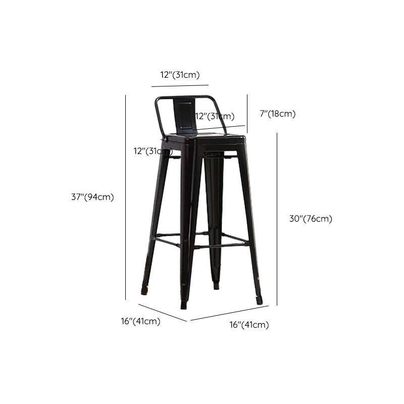 Industrial Low Back Counter Stool Metal Counter Height Stools for Kitchen Clearhalo 'Bar Furniture' 'Bar Stools' 'bar_stools' 'furn' 'furn_bar_stools' 'Furniture' 'Kitchen & Dining Furniture' 1200x1200_4f61a97a-ed69-4152-bbe6-a8a0ba3c9617