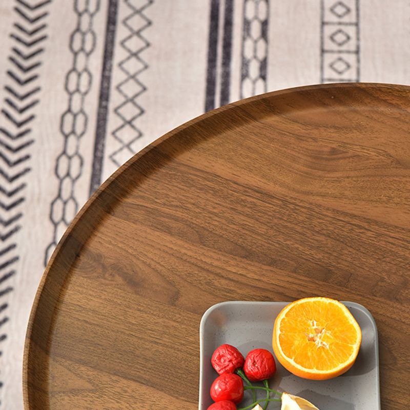 Tavolino contemporaneo a 3 gambe tavolino rotondo in legno in marrone