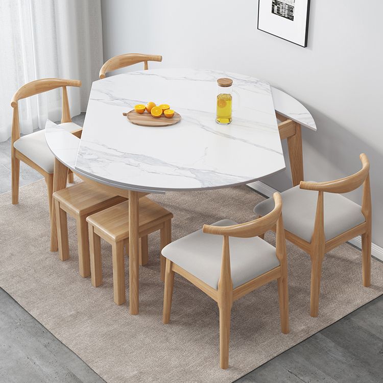 Modern Sintered Stone Dining Table Round Dining Room Table with 4 Legs Clearhalo 'Dining Tables & Seating' 'Dining Tables' 'dining_table' 'furn' 'furn_dining_table' 'Furniture' 'furniture_dining_table' 'Kitchen & Dining Furniture' 'kitchen' 'kitchen_dining_table' 1200x1200_4f61e9c6-4736-4bac-99e0-757ecdb5fde6