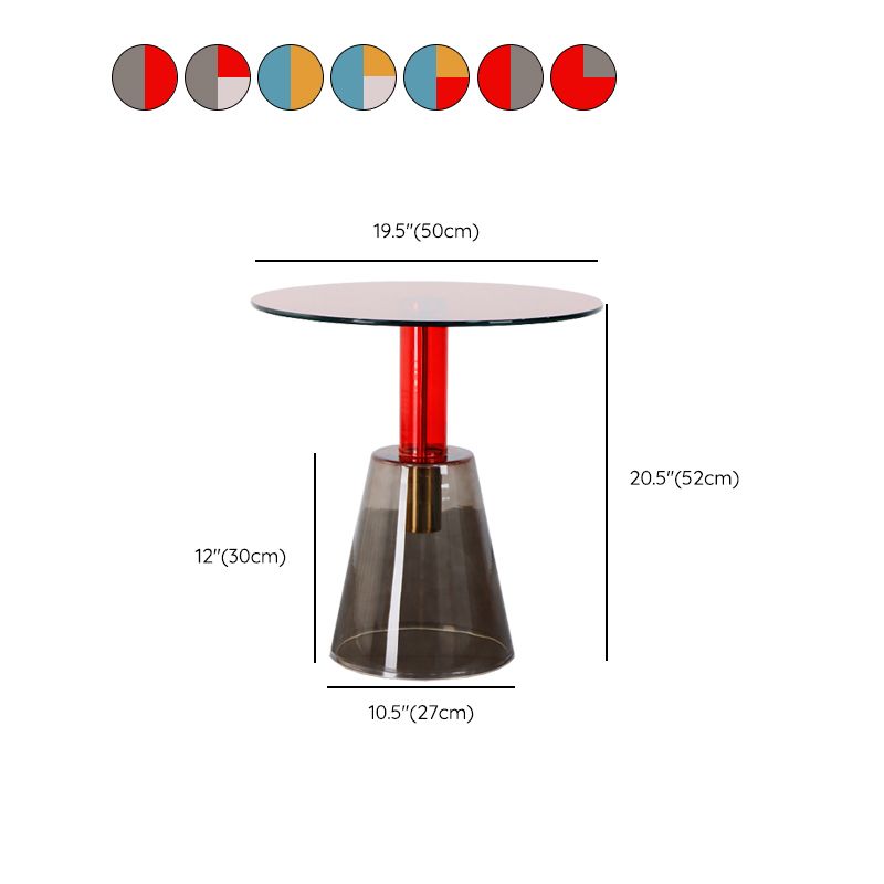 Contemporary Glass Pedestal Round Living Room Glass Top Side Table Clearhalo 'Coffee & Accent Tables' 'End & Side Tables' 'end_side_tables' 'furn' 'furn_end_side_tables' 'Furniture' 'Living Room Furniture' 1200x1200_4f63ab57-ef3c-448f-9e91-150035c90fc3