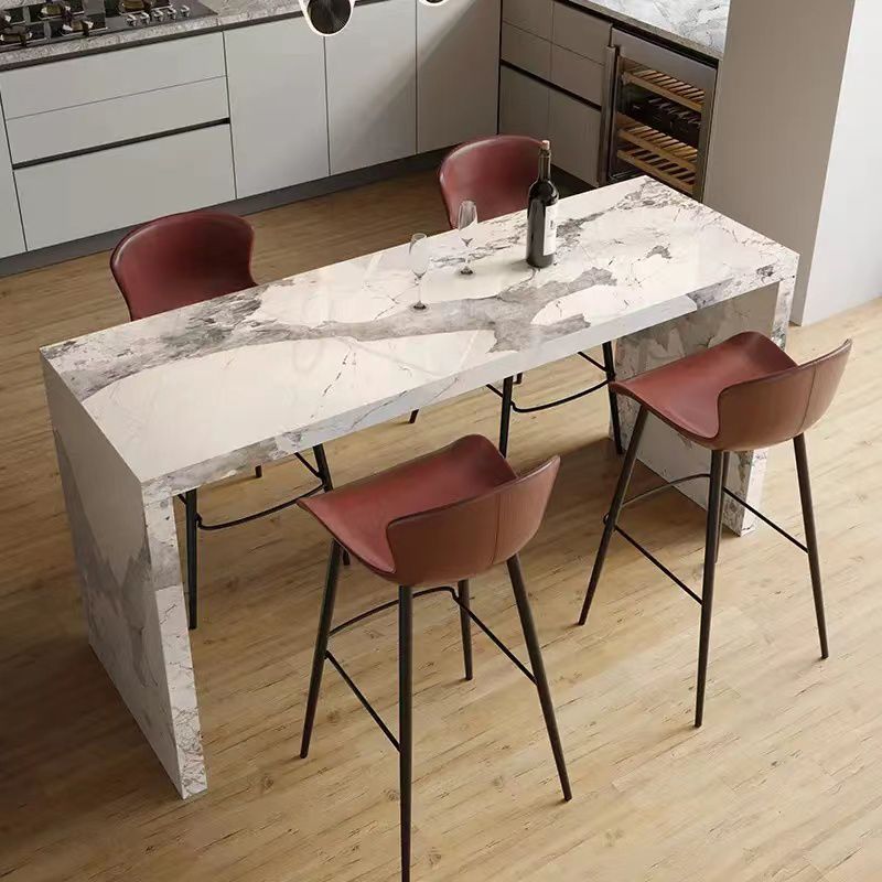 Modern Style Rectangle Stone Bistro Bar Desk Table for Living Room Clearhalo 'Bar Furniture' 'Bar Tables' 'bar_tables' 'furn' 'furn_bar_tables' 'Furniture' 'Kitchen & Dining Furniture' 1200x1200_4f64e55a-5f7d-4efa-9761-82ebac82f3c3