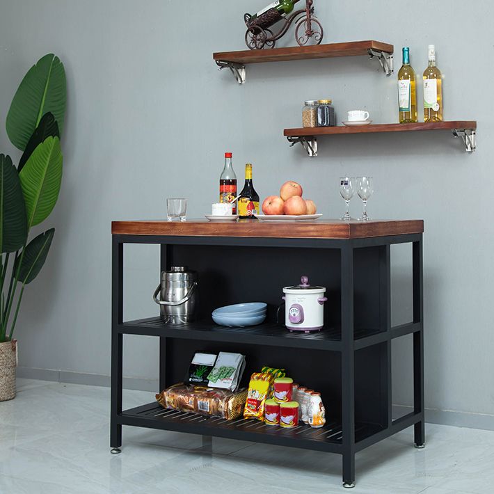 Modern Stationary Prep Table Wood Rectangular Prep Table for Home Use