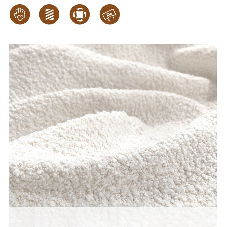 Sofá de brazo de esmoquin de lana blanca contemporánea 28.74 "para sala de estar para sala de estar