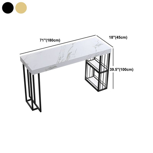Modern 1/3 Pieces Bar Table Set Rectangle Stone Counter Table with Stools for Dining Room Clearhalo 'Bar Furniture' 'furn' 'furn_home_bar_bar_sets' 'Furniture' 'Home Bars & Bar Sets' 'home_bar_bar_sets' 'Kitchen & Dining Furniture' 1200x1200_4f662e52-0204-40b5-8401-df3beb792ac9