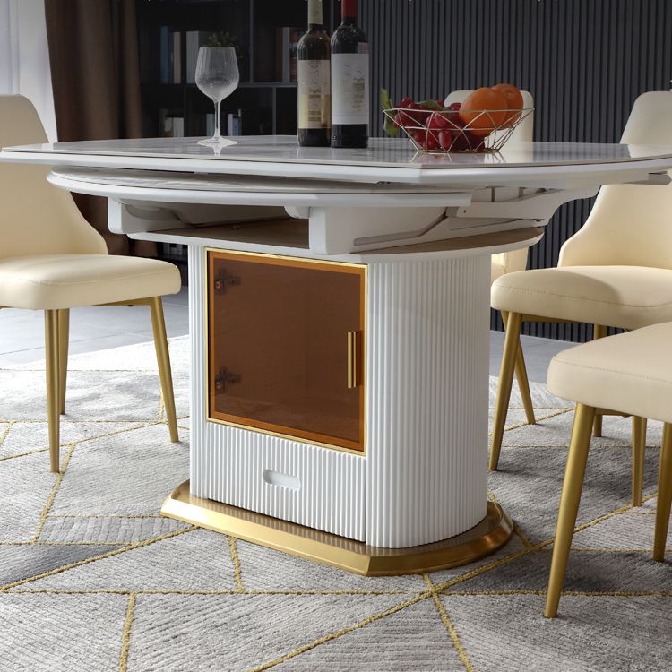 Round Pedestal Dinette Table Traditional Luxury Dining Room Table with Draswer Clearhalo ' dining_table' 'Dining Tables & Seating' 'Dining Tables' 'furn' 'furn_dining_table' 'Furniture' 'furniture_dining_table' 'Kitchen & Dining Furniture' 'kitchen&dining_furn' 'kitchen' 'kitchen_dining_table' 1200x1200_4f666459-093b-4e3e-81a3-b9a070019c1d