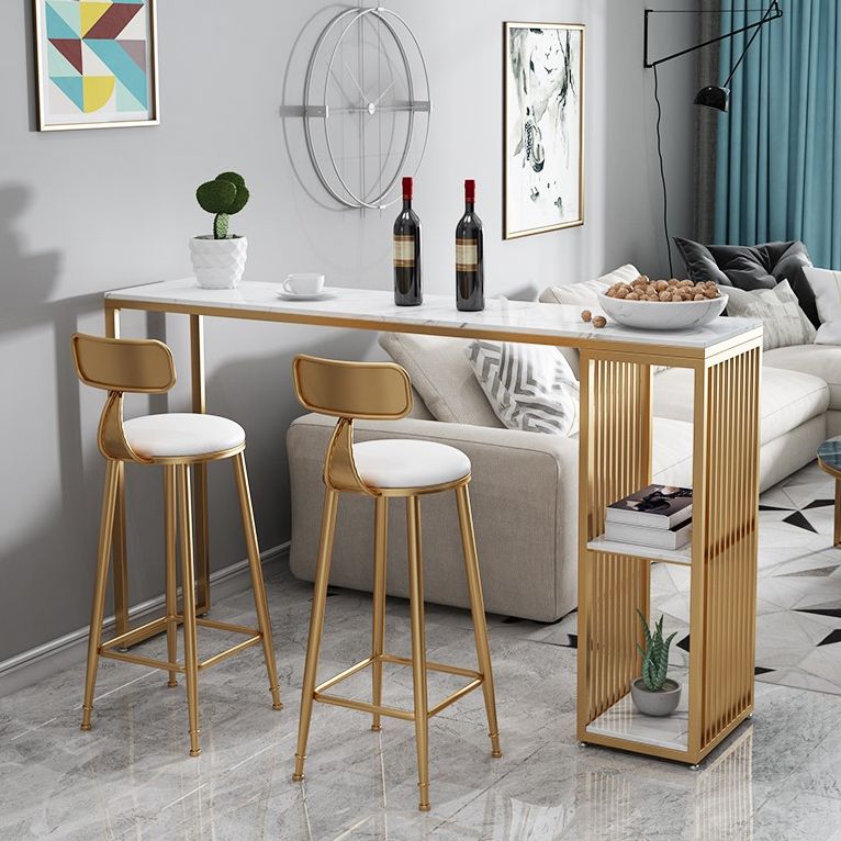 Stone Bar Dining Table Modern Rectangle Bar Table with Double Pedestal for Balcony Clearhalo 'Bar Furniture' 'Bar Tables' 'bar_tables' 'furn' 'furn_bar_tables' 'Furniture' 'furniture_bar_tables' 'Kitchen & Dining Furniture' 1200x1200_4f66c132-d864-4d70-80db-725ee303af90