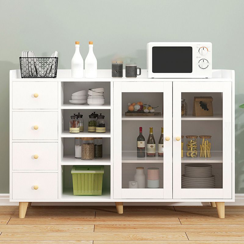 Scheda in legno ingegnerizzato in stile moderno con porta e cassetto