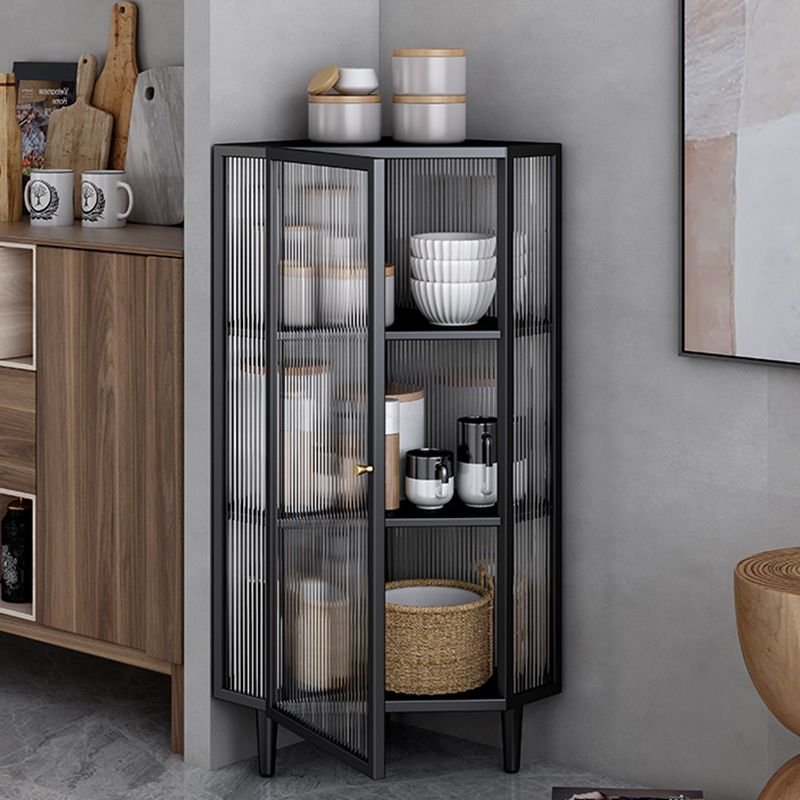 Modern China Cabinet Metal Corner Unit Storage Cabinet for Dining Room Clearhalo 'Display & China Cabinets' 'display_china_cabinets' 'furn' 'furn_display_china_cabinets' 'Furniture' 'Kitchen & Dining Furniture' 1200x1200_4f6c5fe0-3496-4b28-be95-9493bc5f5dab