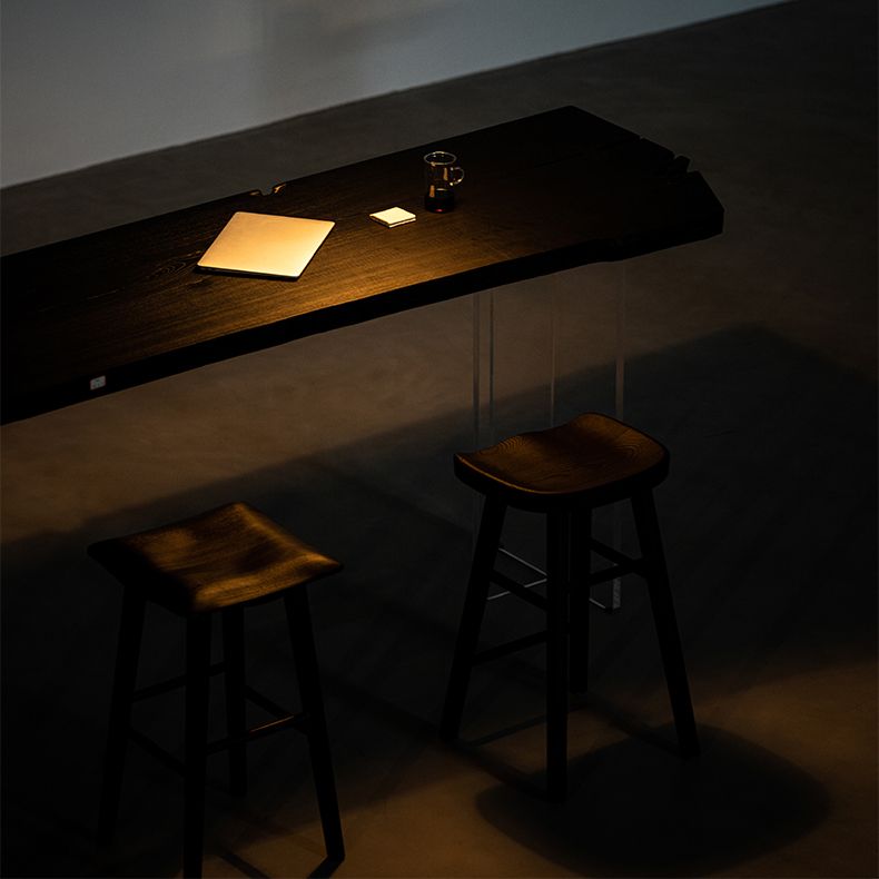 Modern Style Black Bar Stool Solid Wood Bar Stools for Dining Room