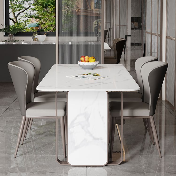 Designer Style Sintered Stone Dining Set Rectangle 1/3/4/5 Pieces Dining Table with Chairs Clearhalo 'Dining Room Sets' 'Dining Tables & Seating' 'dining_room_set' 'furn' 'furn_dining_room_set' 'Furniture' 'furniture_dining_room_set' 'Kitchen & Dining Furniture' 1200x1200_4f6d746b-f319-4f06-b3ed-bca2da091a82