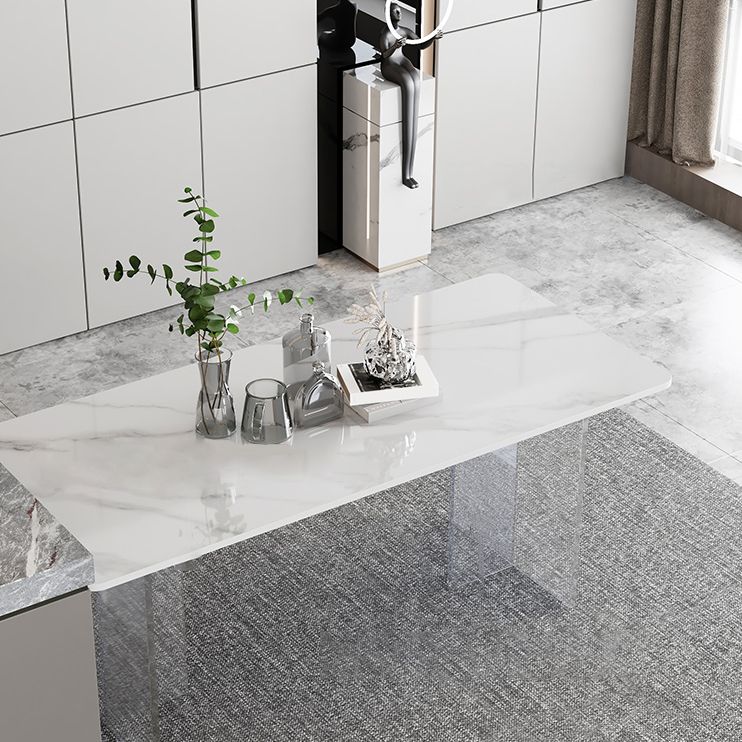 1/5 Pieces Rectangular Dining Table Set Gorgeous Style Stone Home Table and Chairs