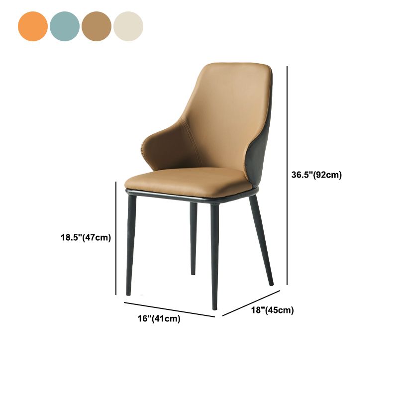 Modern Wingback Dining Arm Chair Upholstered Leather Dining Chair