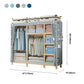 Contemporary Wardrobe Armoire Wood Frame Armoire with Garment Rod for Home