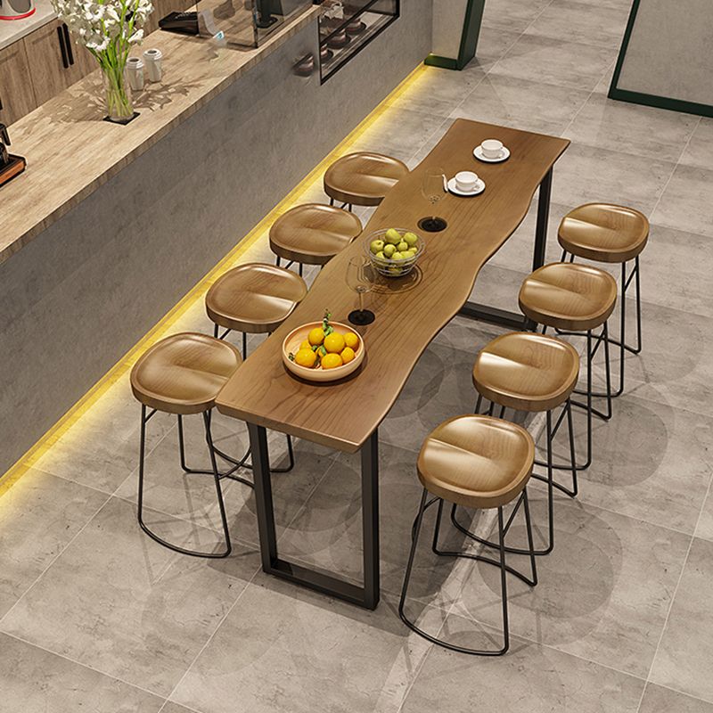 Pine Wood Bar Dining Table Industrial Bar Table with Sled Base Clearhalo 'Bar Furniture' 'Bar Tables' 'bar_tables' 'furn' 'furn_bar_tables' 'Furniture' 'furniture_bar_tables' 'Kitchen & Dining Furniture' 1200x1200_4f6e22fa-7786-42f1-93db-a933b40bbf6c