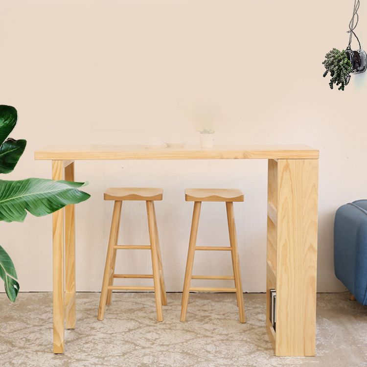 Woonkamer cocktailbar tafel moderne dubbele voetstuk pub hoogte eettafel in natuurlijk