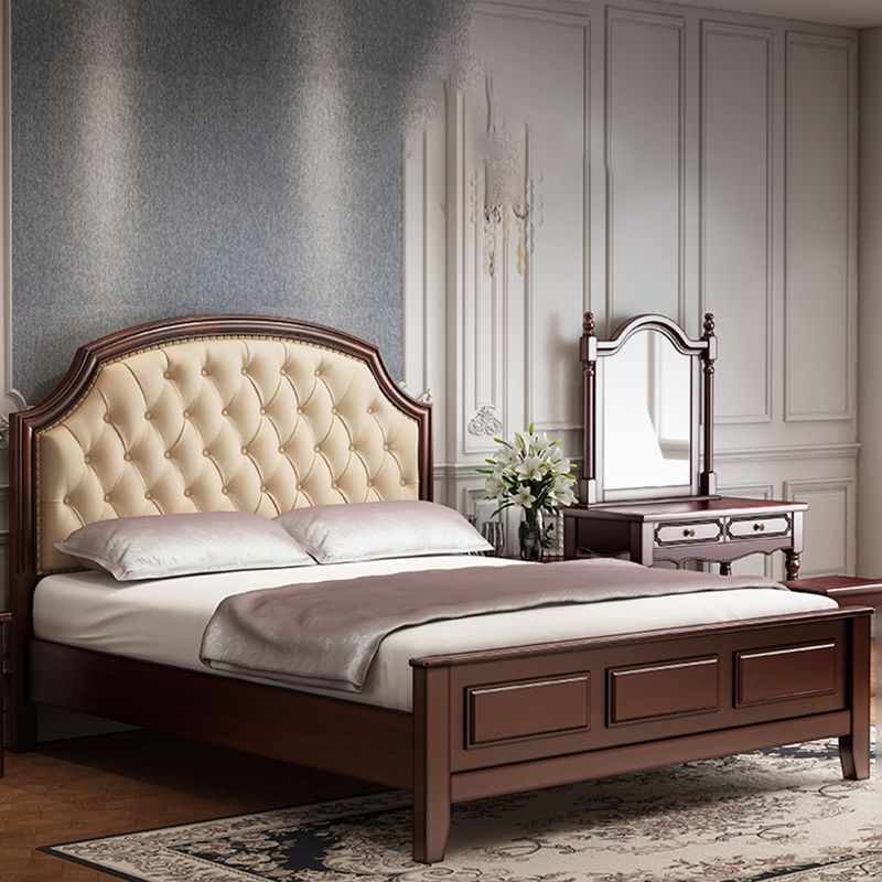 Mid-Century Modern Standard Bed Upholstered Headboard Espresso Panel Bed Clearhalo 'Bedroom Furniture' 'Beds' 'furn' 'furn_beds' 'Furniture' 1200x1200_4f701242-10b0-4bb6-a1fe-c0274314220e