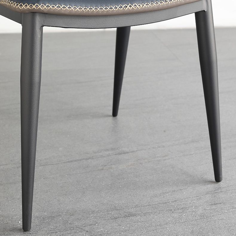 モダンレザーホームサイドチェアマットフィニッシュウィングバックダイニングチェア