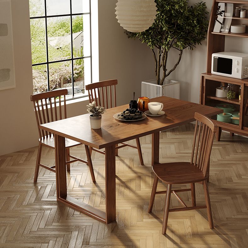 Modern 1/4/5 Pieces Rectangle Dining Set Solid Wood Dining Table with Chairs Clearhalo 'Dining Room Sets' 'Dining Tables & Seating' 'dining_room_set' 'furn' 'furn_dining_room_set' 'Furniture' 'furniture_dining_room_set' 'Kitchen & Dining Furniture' 'kitchen&dining_furn' 'kitchen' 1200x1200_4f714ab0-7b00-4c46-ad32-c81da71b53ee