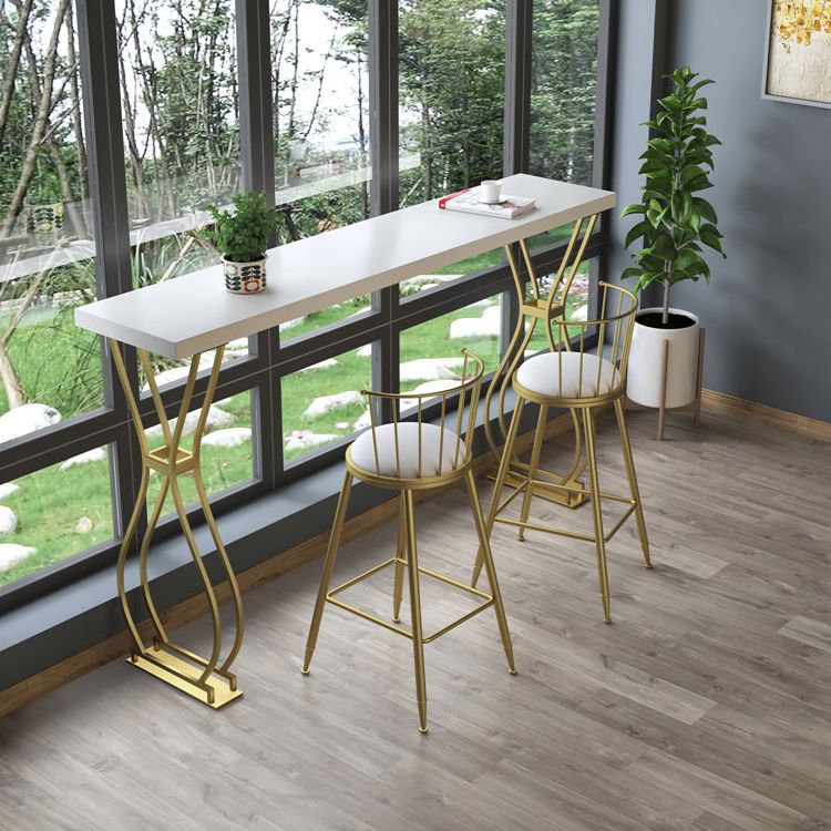 Glam Style 42-inch Height Bar Table Wood Top Pub Table for Living Room Clearhalo 'Bar Furniture' 'Bar Tables' 'bar_tables' 'furn' 'furn_bar_tables' 'Furniture' 'furniture_bar_tables' 'Kitchen & Dining Furniture' 'kitchen&dining_furn' 'kitchen' 1200x1200_4f71a222-5222-4ee2-b070-e7795299b15b