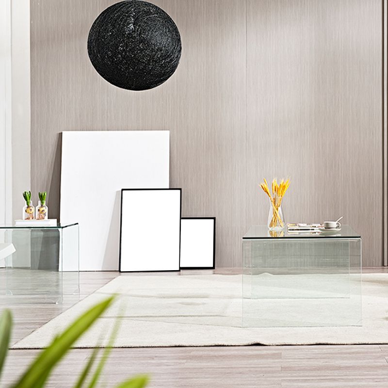 Tavolino moderno di vetro trasparente 19,69 "H tavolo da cocktail minimalista