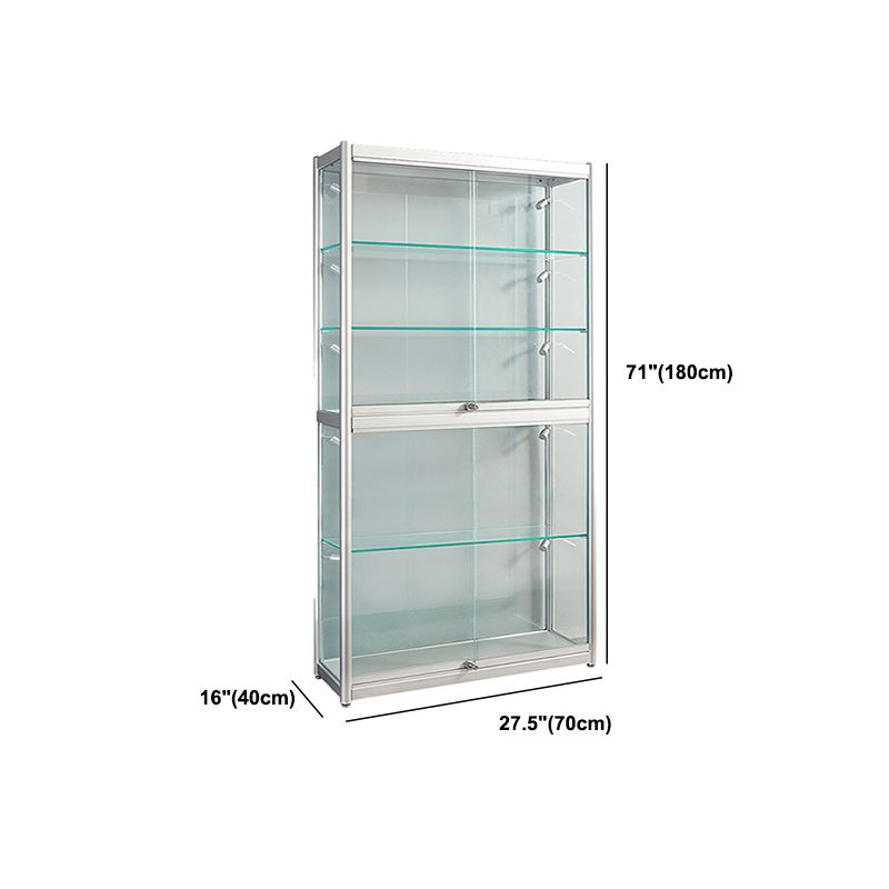 White Display Stand Modern Curio Cabinet with Glass Locking Door Clearhalo 'Display & China Cabinets' 'display_china_cabinets' 'furn' 'furn_display_china_cabinets' 'Furniture' 'Kitchen & Dining Furniture' 1200x1200_4f74be6c-4a7e-4238-b9cc-0a3fe0f6f0fa