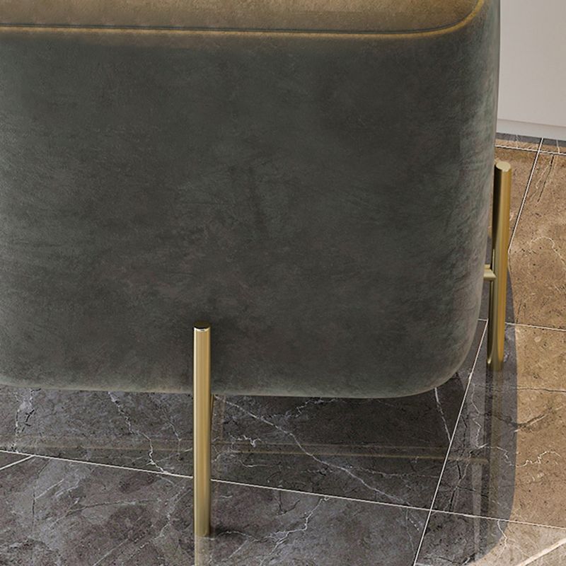 Glam Square Target Pouf Plain Velvet Metal Frame Water Resistant Couch Ottoman