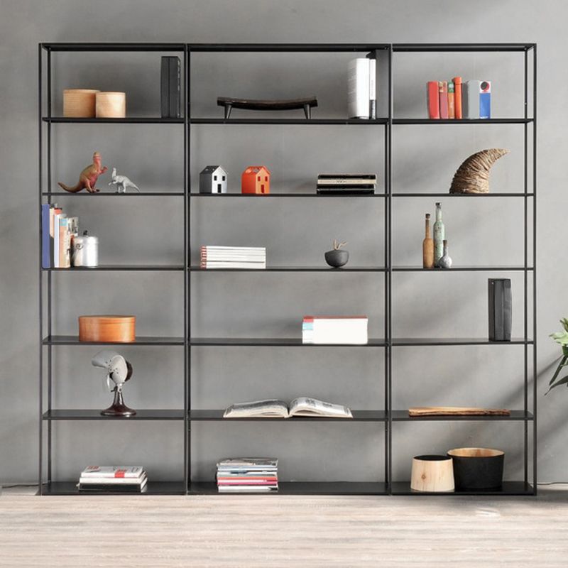 Vertical Metal Frame Bookshelf Modern Open Storage Bookcase , 10" W X 71" H