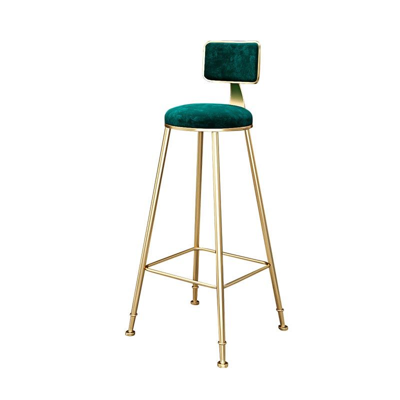 Glam Metal Barstool Velvet Gold Furniture in Matte Finish for Indoor Clearhalo 'Bar Furniture' 'Bar Stools' 'bar_stools' 'furn' 'furn_bar_stools' 'Furniture' 'Kitchen & Dining Furniture' 1200x1200_4f799577-5bcf-4d92-b9bb-f98b8b0c33f1