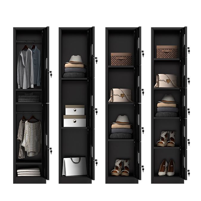 Armoire de rangement en métal moderne gris et noir gris et noir avec portes