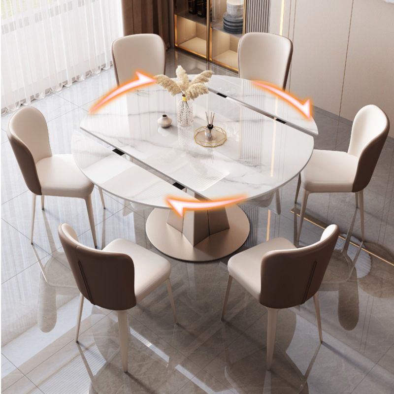 Contemporary 1/2/5/7 Pieces Dining Set Sintered Stone Dining Room Set for Small Space Clearhalo 'Dining Room Sets' 'Dining Tables & Seating' 'dining_room_set' 'furn' 'furn_dining_room_set' 'Furniture' 'furniture_dining_room_set' 'Kitchen & Dining Furniture' 1200x1200_4f7a7c84-a3e9-4fed-982e-a13dc2c183ae