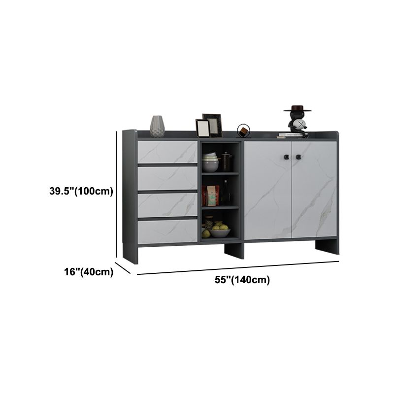 Moderno legno ingegnerizzato 39 "h sideboard buffet sala da pranzo buffet server in grigio