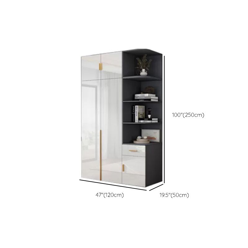 Engineered Wood Armoire Modern White Wardrobe Closet with Garment Rod Clearhalo 'Armoires & Wardrobes' 'armoires_wardrobes' 'Bedroom Furniture' 'furn' 'furn_armoires_wardrobes' 'Furniture' 1200x1200_4f7c3160-0679-450c-a77b-09d9c0019bb4
