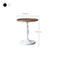 Wood Round Top Side Table Metal Base End Table - Distressed Surface Treatment
