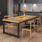 Contemporary Style Rectangular MDF Dining Set Dining Table with Metal Trestle Base Clearhalo 'Dining Room Sets' 'Dining Tables & Seating' 'dining_room_set' 'furn' 'furn_dining_room_set' 'Furniture' 'furniture_dining_room_set' 'Kitchen & Dining Furniture' 'kitchen&dining_furn' 'kitchen' 1200x1200_4f7caffb-b723-4844-acd7-0807a2bb8d81