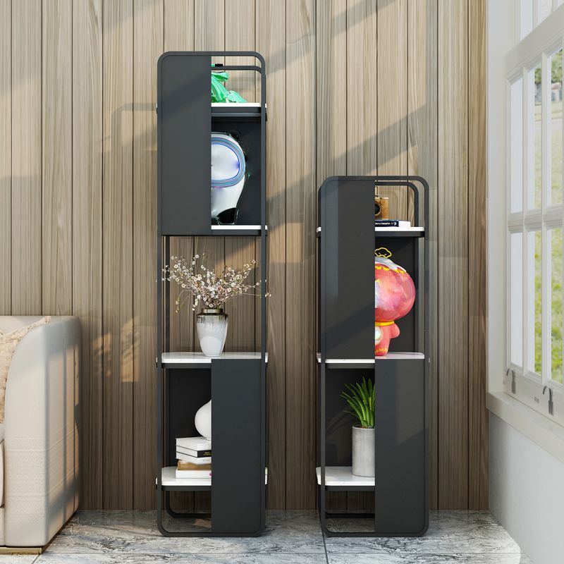 Modern Metal Shelf Bookcase Open Back Bookshelf for Living Room