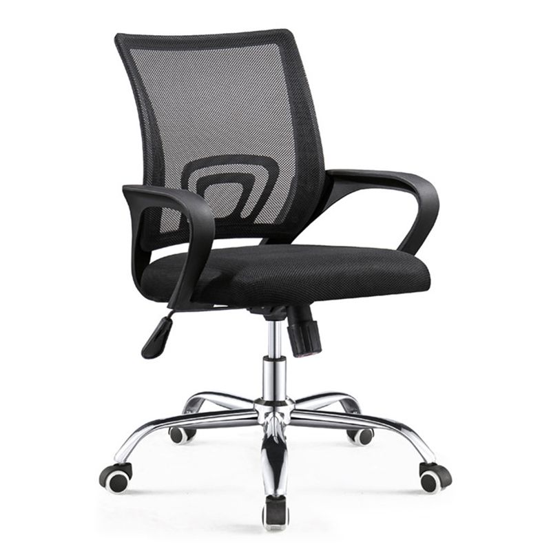 Modern Steel Desk Chair Mid Back Home Office Chair with Wheels Clearhalo 'furn' 'furn_office_chair' 'Furniture' 'Office Chairs' 'Office Furniture' 'office_chair' 1200x1200_4f7e5861-c9b3-47e8-8190-2d10fc35237e