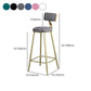 Glam Armless Backrest Counter Stool Iron Bar Stool with Velvet Cushion and Pedal Clearhalo 'Bar Furniture' 'Bar Stools' 'bar_stools' 'furn' 'furn_bar_stools' 'furniture_bar_stools' 'Kitchen & Dining Furniture' 'kitchen&dining_furn' 'kitchen' 'kitchen_furn' Furniture' 1200x1200_4f7f526f-67ff-4a7f-b58e-dce2fd98b995