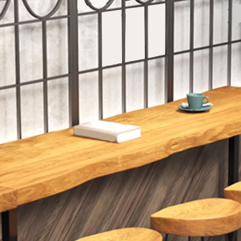 Industrial Solid Wood Natural Bistro Accent Dining Table Sled Bar Table Clearhalo 'Bar Furniture' 'Bar Tables' 'bar_tables' 'furn' 'furn_bar_tables' 'Furniture' 'Kitchen & Dining Furniture' 1200x1200_4f801790-29d4-40e5-960e-63dbb2cc6aa3