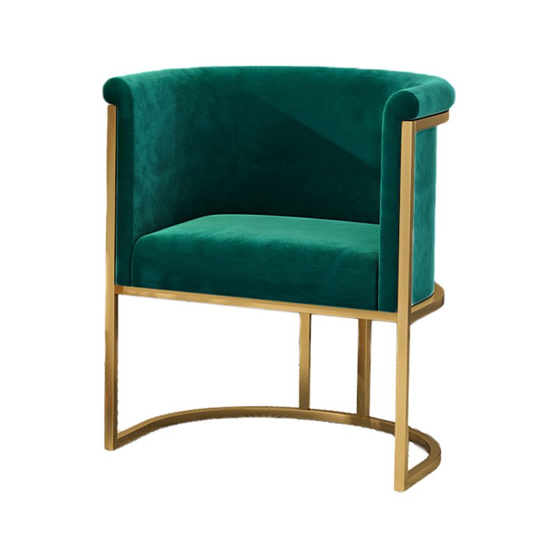 Scandinavian Luxury Fabric Dining Chair Armless Solid Back Chair