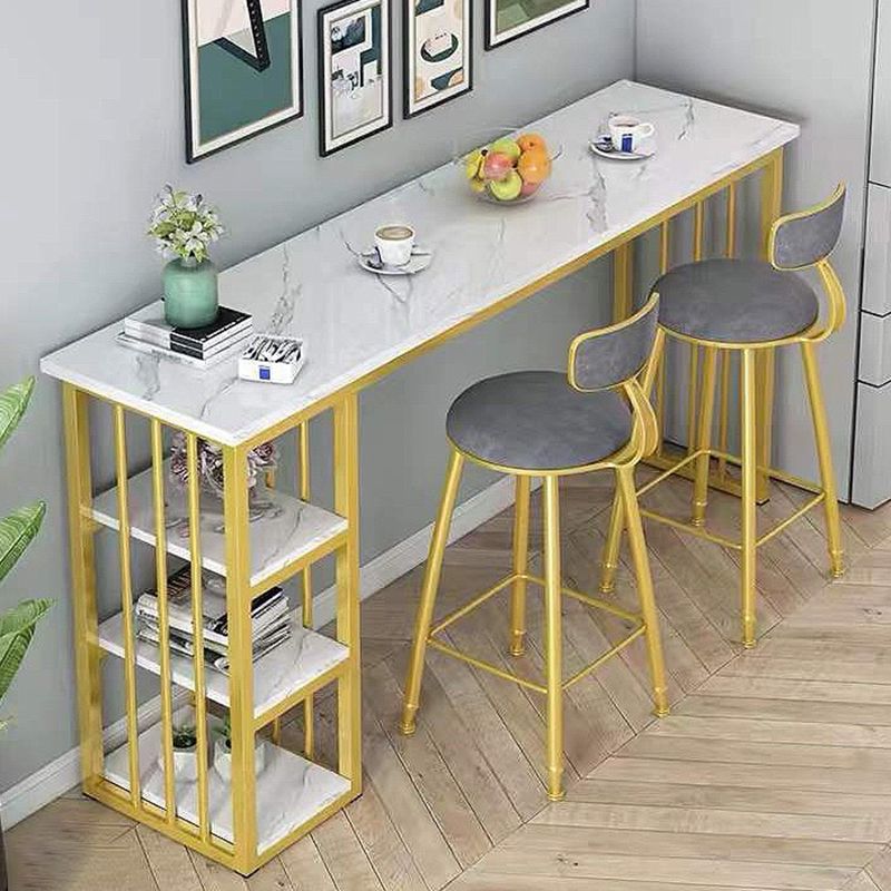 Glam Style Rectangle Wood Bar Height Pub Table for Living Room Clearhalo 'Bar Furniture' 'Bar Tables' 'bar_tables' 'furn' 'furn_bar_tables' 'Furniture' 'Kitchen & Dining Furniture' 1200x1200_4f8246ab-352c-4829-b8fa-98b3e7ed2d43