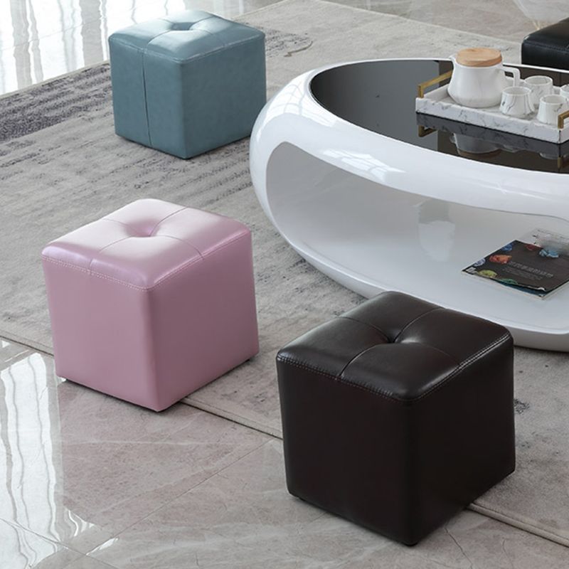 Modern Black Water Resistant Cube Square Leather Indoor Cube Clearhalo 'furn' 'furn_ottomans_poufs' 'Furniture' 'Living Room Furniture' 'Ottomans & Poufs' 'ottomans_poufs' 1200x1200_4f82a017-c0ef-466c-ae63-ae1a9b35ef3d