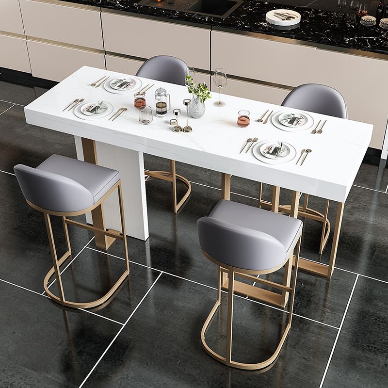 Stone Bar eettafel glam rectangle balk tafel met 3 poten voetstuk voor dessertwinkel