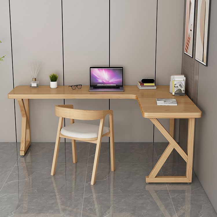 Modern Style Wooden Writing Desk L-Shape Office Table with 3 Legs for Home Clearhalo 'furn' 'furn_office_desk' 'Furniture' 'Office Desks' 'Office Furniture' 'office_desk' 1200x1200_4f8380e2-9b53-442a-b48c-b974092c7665